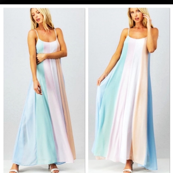 FAVLUX Dresses & Skirts - Multi Stripe Maxi Dress
